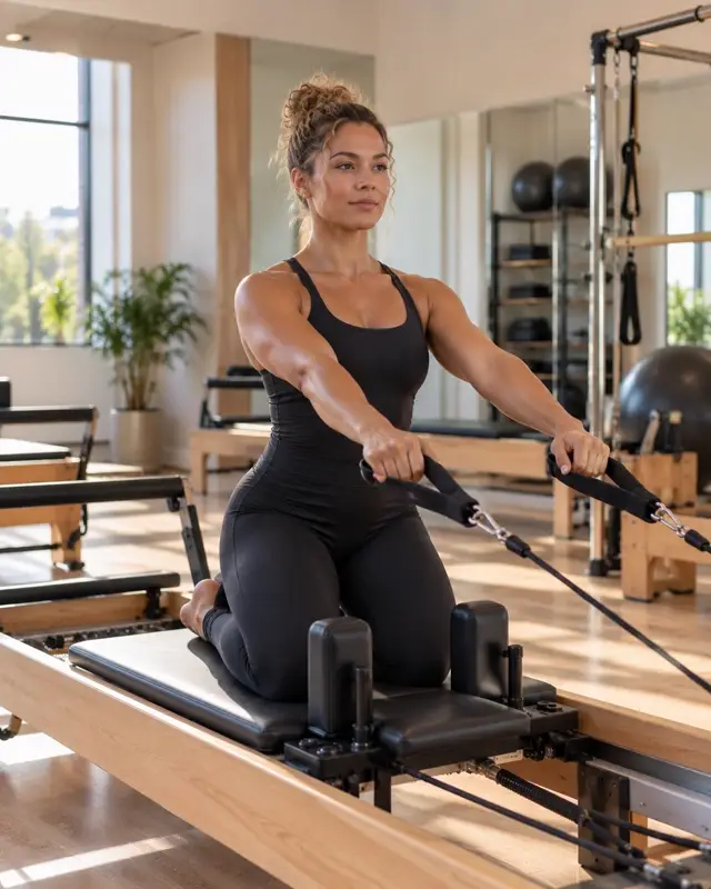 Personal trainer acompanhando a aluna no treino